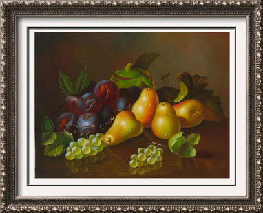 Original Still Life $60 Signed Painting On Canvas: Still Life | Title Of Art: Fruit | Medium: Hand Signed By The Artist Original Acrylic Painting On Canvas | Edition Size: Original | Unframed Size: 11 X 9 Inches | Framed Size: Unframed | Value: $ 225