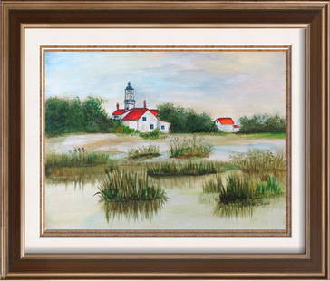 Original Watercolor Signed painting Sale: Carole Seger | Title Of Art: House By The Pond | Medium: Hand Signed By The Artist Original Painting Watercolor On Paper | Edition Size: Original | Unframed Size: 9X12 Inches | Framed Size: Unframed