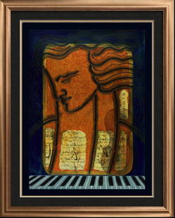 MOZART Hand Signed CANVAS 24x20 Colorful ART Sale: Artist: Gaylord Soli Title Of Art: Mozart Medium: Hand Signed By The Artist Original Multiple On Canvas Edition #: Original Multiple Unframed Size: 24 x 20 InchesFramed Size: Unframed Value: $