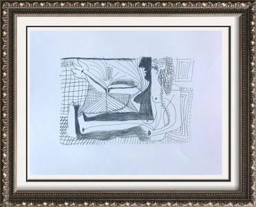 Pablo Picasso Abstract Sitting Lithograph on Arches