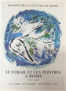Marc Chagall Angel Against A Blue Background Fine Art: Marc Chagall | Title of Art: Angel Against A Blue Background | Medium: Fine Art Offset Lithographic Print | Plate Signed | Edition # N/A | Art Size: 12 x 9 | Offered Unframed. Framing presentation is