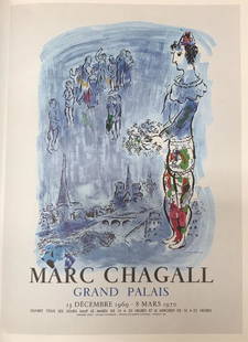 Marc Chagall The Magician Of Paris Fine Art Offset: Marc Chagall | Title of Art: The Magician Of Paris | Medium: Fine Art Offset Lithographic Print | Unsigned | Edition # N/A | Art Size: 12 x 9 | Offered Unframed. Framing presentation is for concept