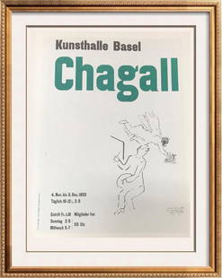 Marc Chagall Kunsthalle Basel Fine Art Offset: Marc Chagall | Title of Art: Kunsthalle Basel | Medium: Fine Art Offset Lithographic Print | Plate Signed | Edition # N/A | Art Size: 12 x 9 | Offered Unframed. Framing presentation is for concept