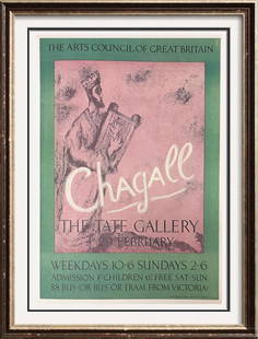 Marc Chagall The Tate Gallery Fine Art Offset: Marc Chagall | Title of Art: The Tate Gallery | Medium: Fine Art Offset Lithographic Print | Unsigned | Edition # N/A | Art Size: 12 x 9 | Offered Unframed. Framing presentation is for concept only.