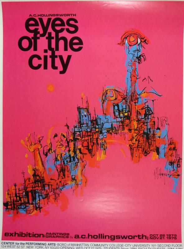 Hollingsworth Eyes of the City Art Print: Art Prints | Title of Art: Hollingsworth, AC: Eyes of City | Medium: Offset Lithograph on Paper Plate Signed in Artwork | Edition Size: Open | Unframed Size: 25 x 18 inches | Framed Size: Unframed