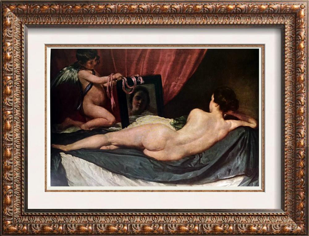Diego Rodriguez Velazquez Venus with the Mirror c.1651: Artist Name: Diego Rodriguez Velazquez | Title of Art: (Plate Eleven) Venus with the Mirror c.1651 | Medium: Fine Art Print from Museum Artist | Unsigned & Unnumbered | Art Size: Approx 8 x 10 | Offer