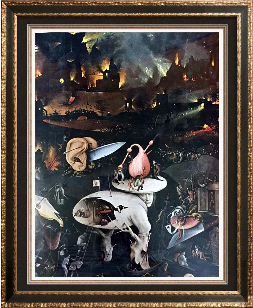 Hieronymus Bosch The Garden of Worldly Delights (Right: Artist Name: Hieronymus Bosch | Title of Art: (Plate Twelve) The Garden of Worldly Delights (Right Wing Hell) c.1450-1516 | Medium: Fine Art Print from Museum Artist | Unsigned & Unnumbered | Art Size