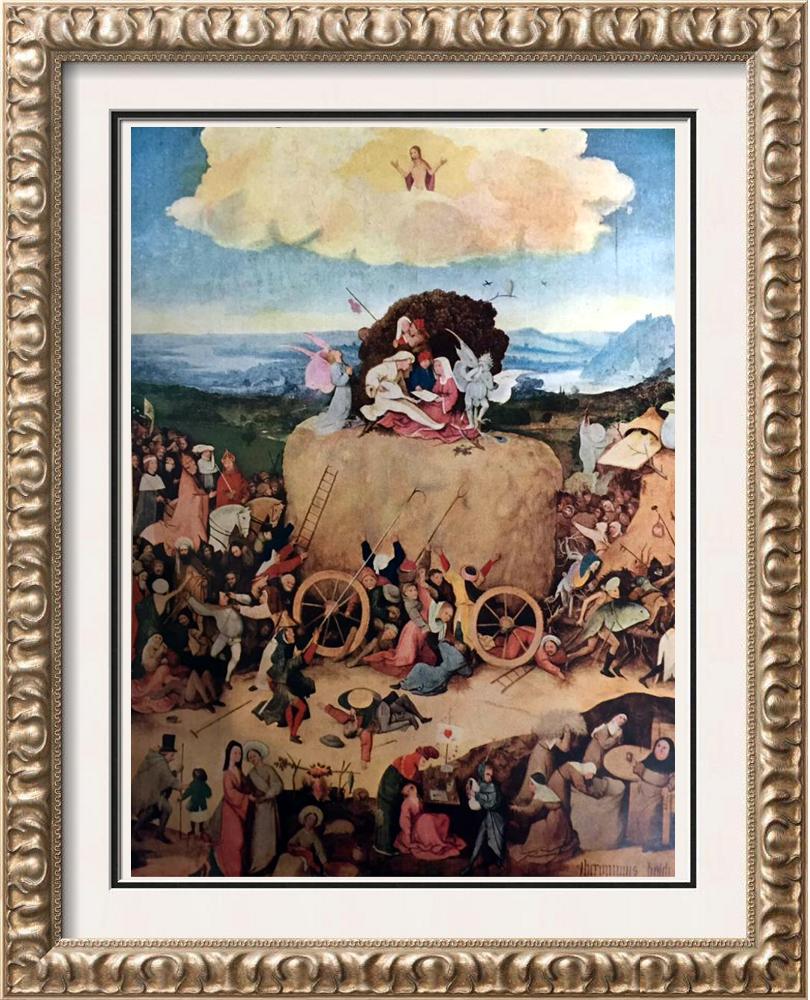 Hieronymus Bosch The Hay-wain c.1450-1516 Fine Art: Artist Name: Hieronymus Bosch | Title of Art: (Plate Thirteen) The Hay-wain c.1450-1516 | Medium: Fine Art Print from Museum Artist | Signed in Plate & Unnumbered | Art Size: Approx 8 x 10 | Offered U
