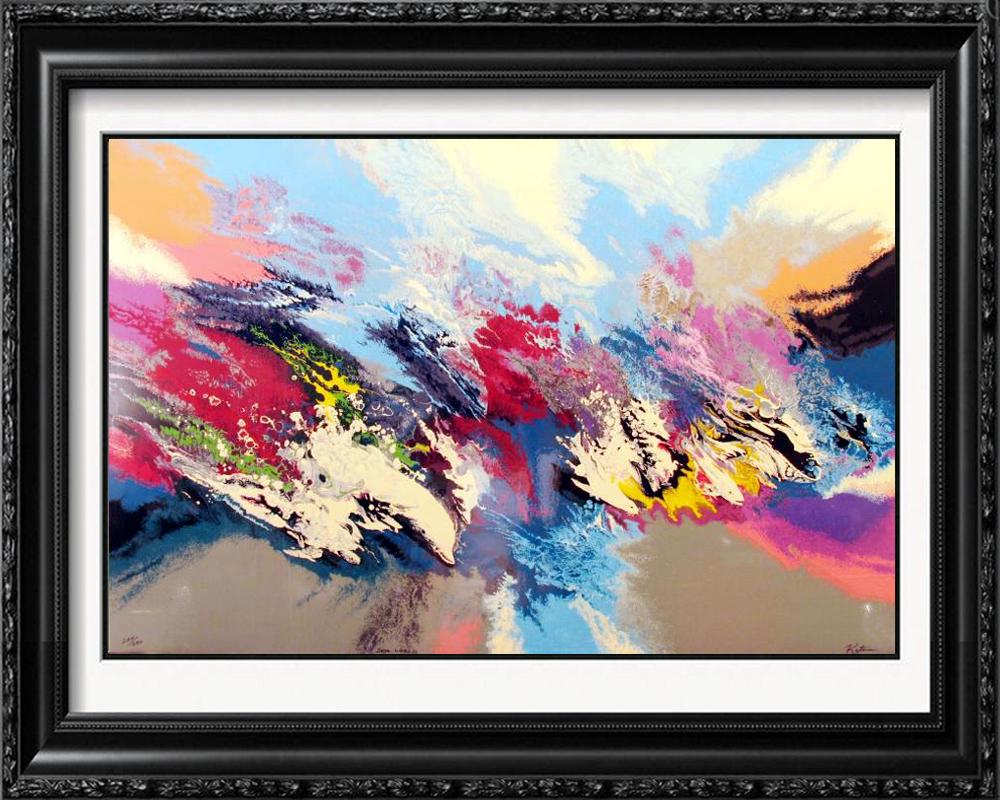 Dolphin Ocean Abstract Pop Ltd Ed Modern Signed Art: Robert Katona | Title Of Art: Sea World | Medium: Hand Signed By The Artist Lithograph On Paper Cover + 4 Plate Suite | Hand Signed In Pencil & Numbered On Plate 1 - Also Signed In Plate On All Others