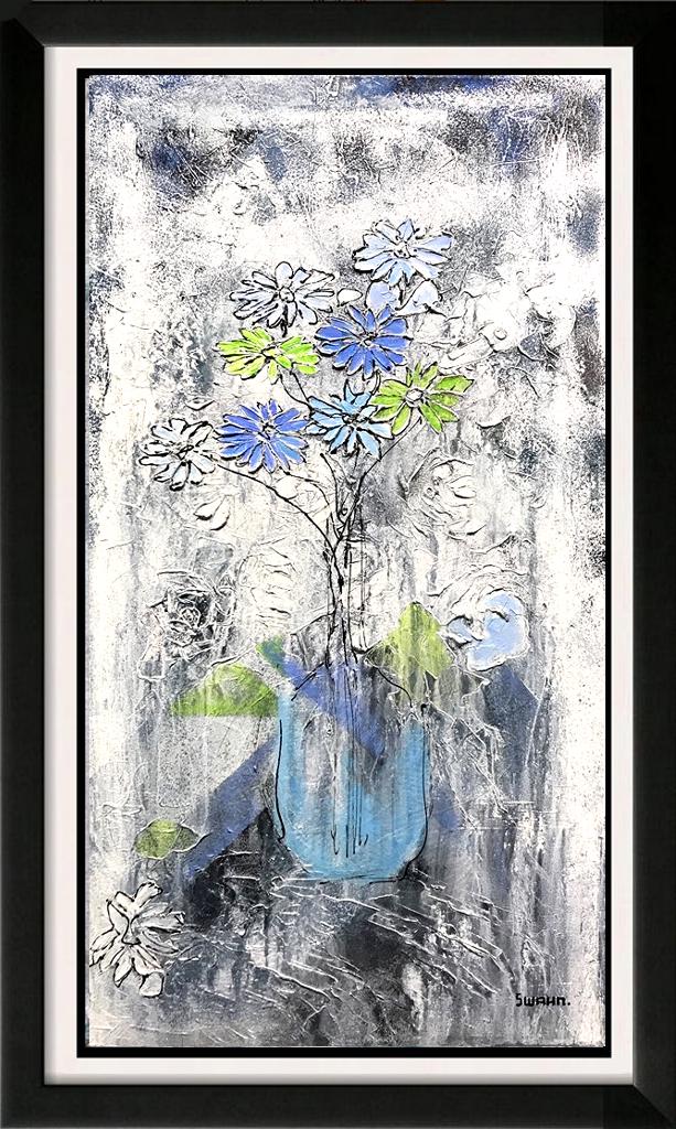 Janet Swahn Textured Abstract Floral Modern Art (1 of 2)