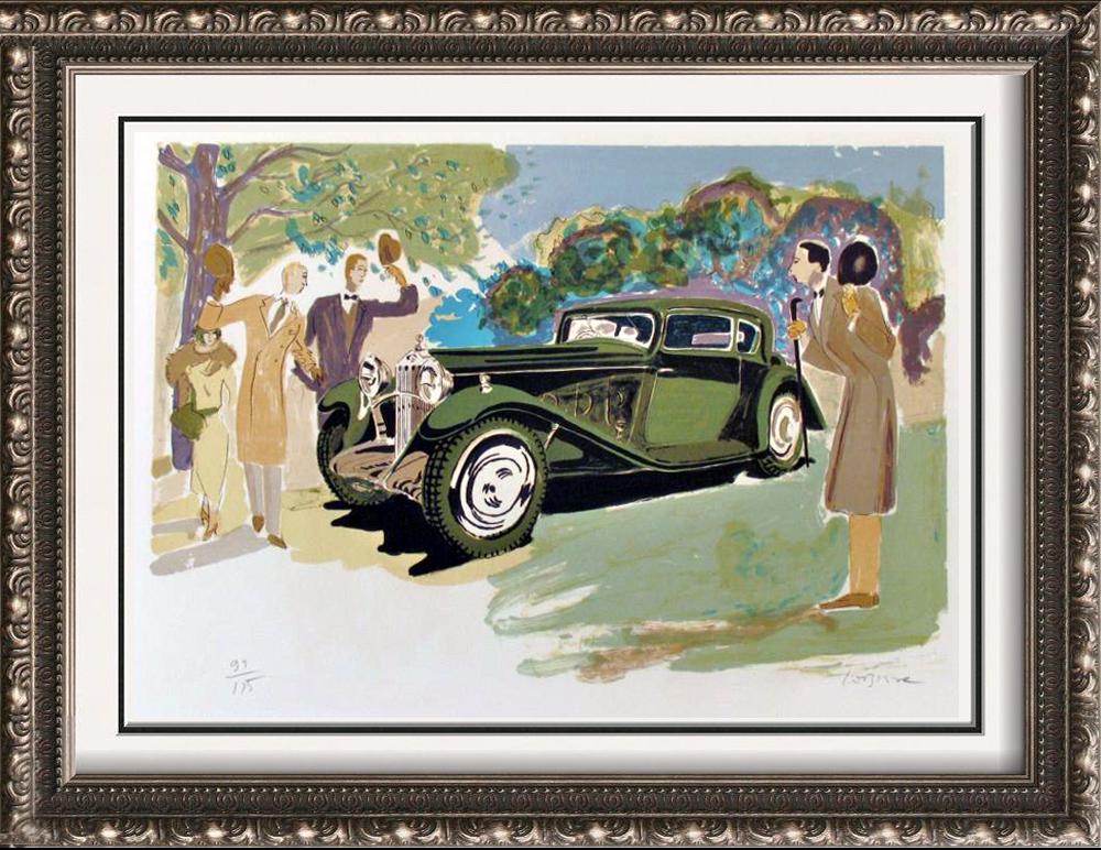 Delage Hand Signed Rare Car Auto Art Limited Edition: Daniel Leiber | Title Of Art: 6 Delage | Medium: Hand Signed By The Artist Lithograph On Paper | Edition Size: Of 375 | Unframed Size: 21X30 Inches | Framed Size: Unframed | Value: $ 300