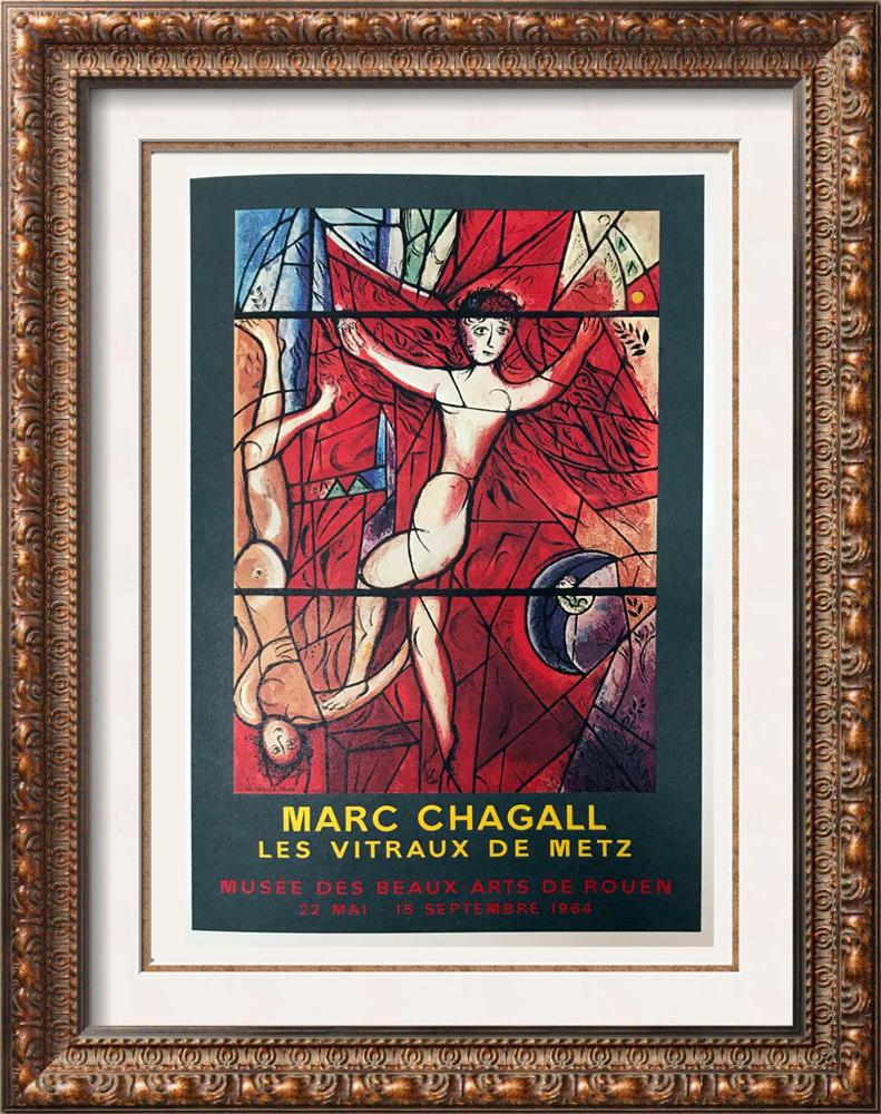 Marc Chagall Jacobs Dream Fine Art Offset Lithographic: Marc Chagall | Title of Art: Jacobs Dream | Medium: Fine Art Offset Lithographic Print | Plate Signed | Edition # N/A | Art Size: 12 x 9 | Offered Unframed. Framing presentation is for concept only. I