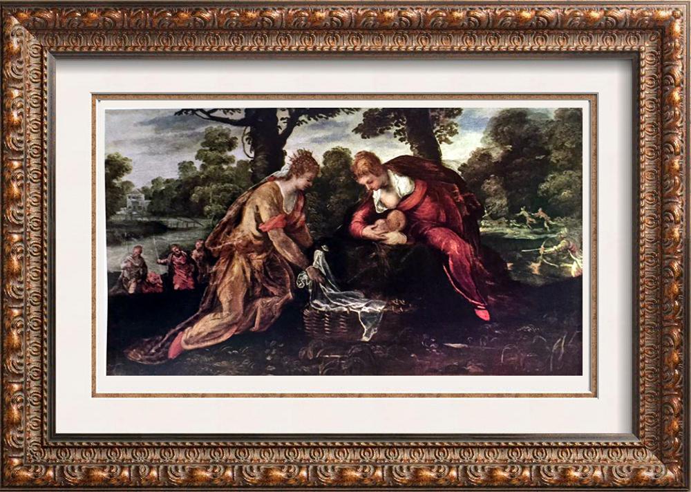 Masterpieces of Italian Paintings Tintoretto: The: Artist Name: Masterpieces of Italian Paintings (Plate Fifteen) Tintoretto: The Finding of Moses c.1550 | Medium: Fine Art Print from Museum Artist | Unsigned & Unnumbered | Art Size: Approx 8 x 10 | O