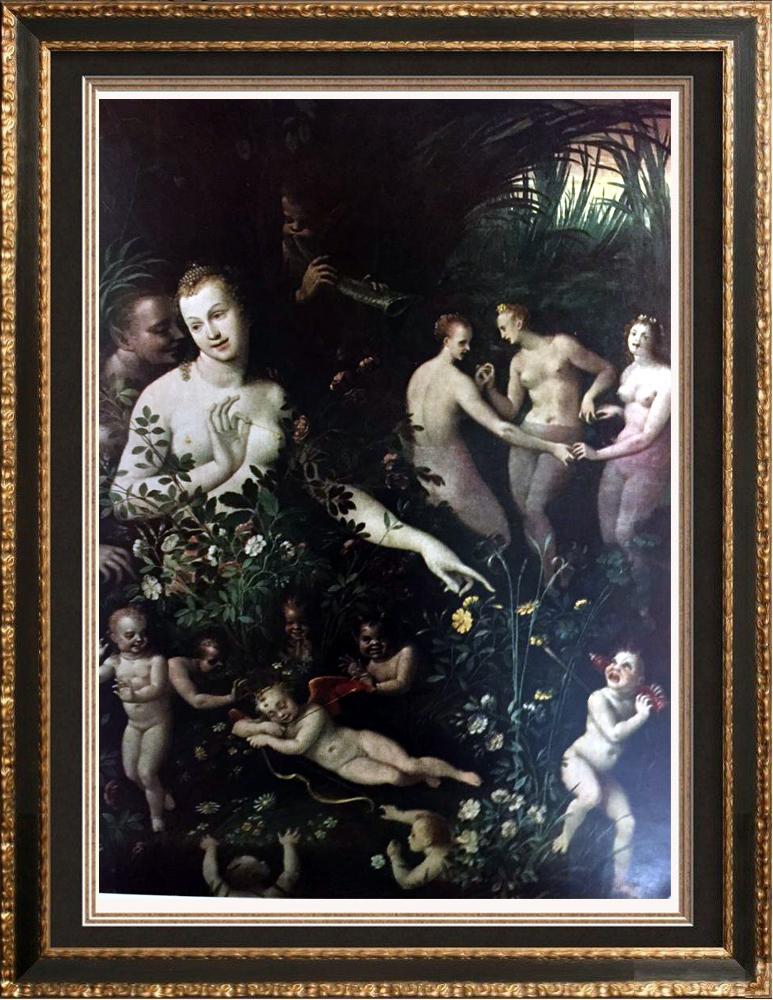 Great Paintings of the Nude School of Fontainebleau:: Artist Name: Great Paintings of the Nude | Title of Art: (Plate Five) School of Fontainebleau: Venus and the Goddess of the Waters c.1560 | Medium: Fine Art Print from Museum Artist | Unsigned & Unnum
