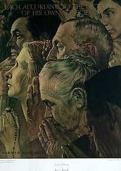 Freedom of Worship ROCKWELL Collotype Rare