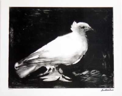 RARE Pablo Picasso White Bird Signed Lithograph