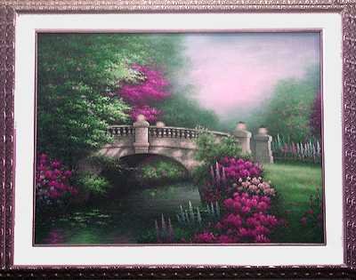 Colorful Floral Landscape Framed HUGE Sale