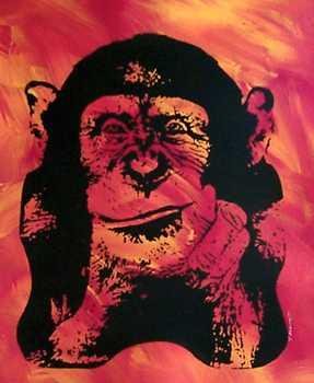 COLORFUL CANVAS ORIGINAL ART WHIMSICAL MONKEY