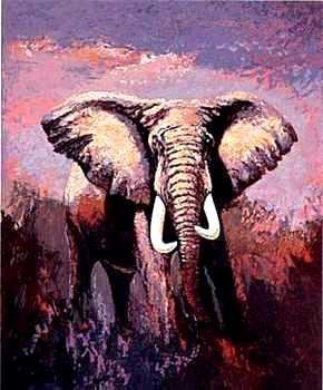 HUGE MARK KING ELEPHANT LONE TUSKER SIGNED LTD
