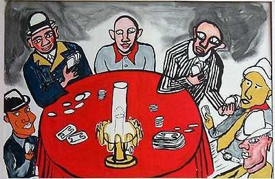 ALEXANDER CALDER RARE SIX CARD PLAYERS POKER