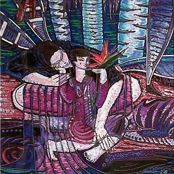 WONG SHUE YUNNAN ART SIGNED LTD ED VIOLET COLOR