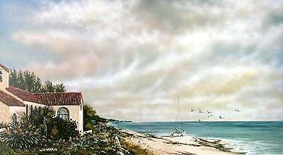 BEACH SCENE WITH BIRDS FANTASTIC PRICE ONLY $50