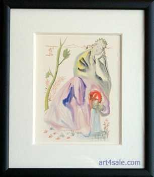 SALVADOR DALI FRAMED DIVINE COMEDY ENGRAVING