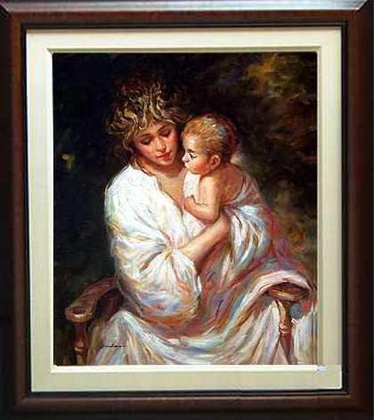 MOTHER & CHILD FRAMED ORIGINAL ART GREAT GIFT T