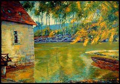IMPRESSIONISTIC WATER SCENE FANTASTIC VALUE SIG