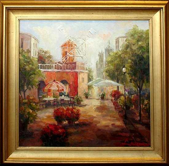 WINDMILL EUROPEAN ART SALE ORIGINAL FRAMED PAIN