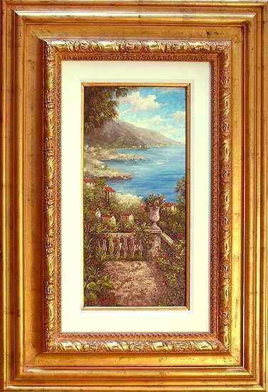 RARE SIZE MEDITERRANEAN COLORFUL ORIGINAL FRAME