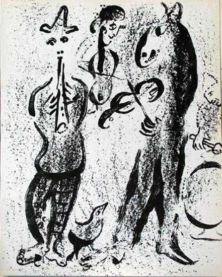 CHAGALL ORIGINAL LITHOGRAPH BLACK & WHITE RARE