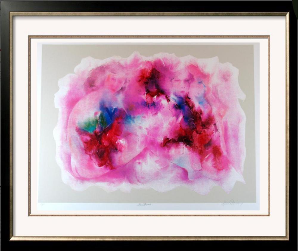 Abstract Women Pink Colorful Signed Ltd Ed Lithograph: Only $30 Hilda Rindom | Title Of Art: Fantasia | Medium: Limited Edition Offset Lithograph On Paper | Edition Size: AP (Artist's Proof) | Unframed Size: 26 X 33 Inches | Framed Size: Unframed | Value: