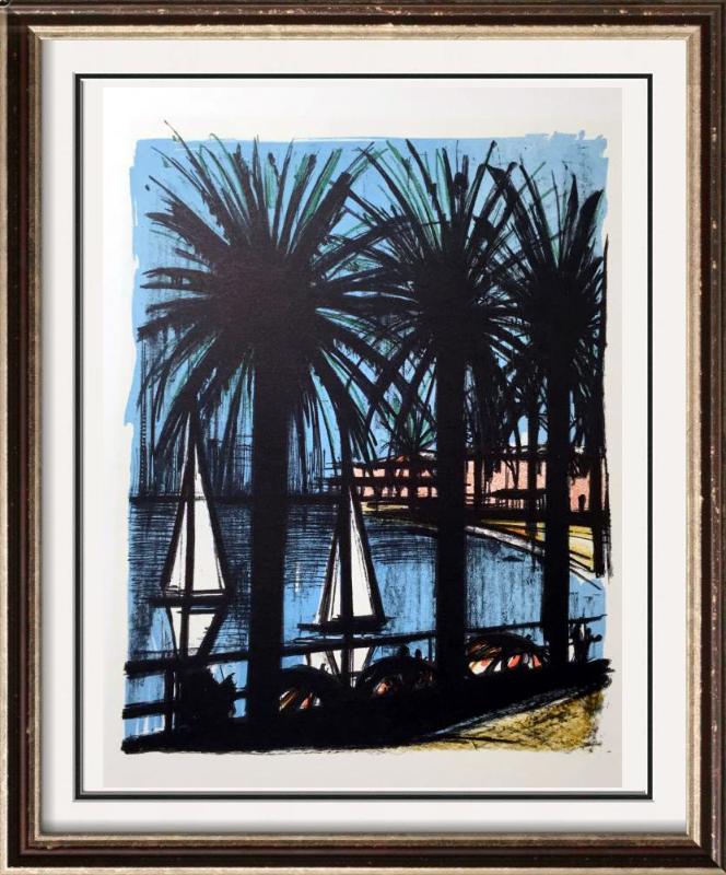Bernard Buffet Cannes Full Color Print, Executed in: Artist Name: Bernard Buffet | Title of Art: Plate Thirty One Cannes | Medium: Full Color Print, Executed in November 1967 on press of Fernand Moulet, Paris, France printed on velin Acropole by Papeter