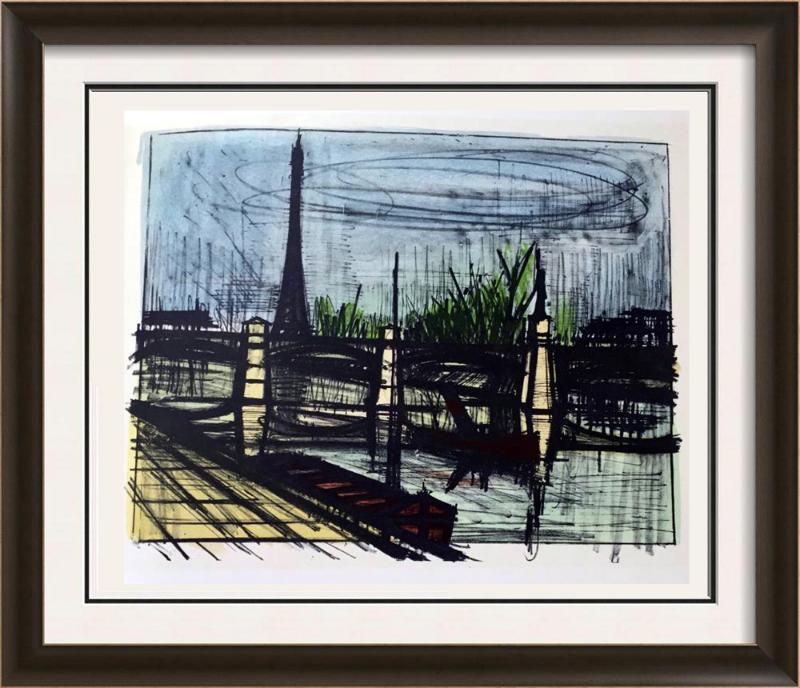 Bernard Buffet Paris Le Point du jour Full Color Print,: Artist Name: Bernard Buffet | Title of Art: Plate Thirty Five Paris Le Point du jour | Medium: Full Color Print, Executed in November 1967 on press of Fernand Moulet, Paris, France printed on velin Ac