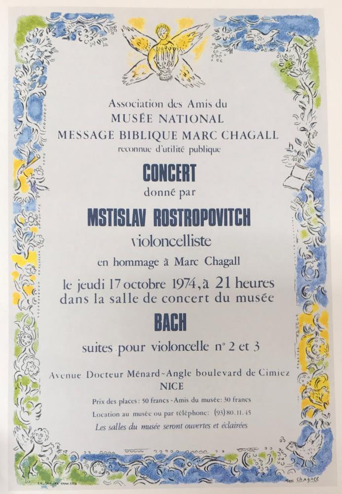 Marc Chagall Poster For Various Concerts Fine Art: Marc Chagall | Title of Art: Poster For Various Concerts | Medium: Fine Art Offset Lithographic Print | Unsigned | Edition # N/A | Art Size: 12 x 9 | Offered Unframed. Framing presentation is for conc