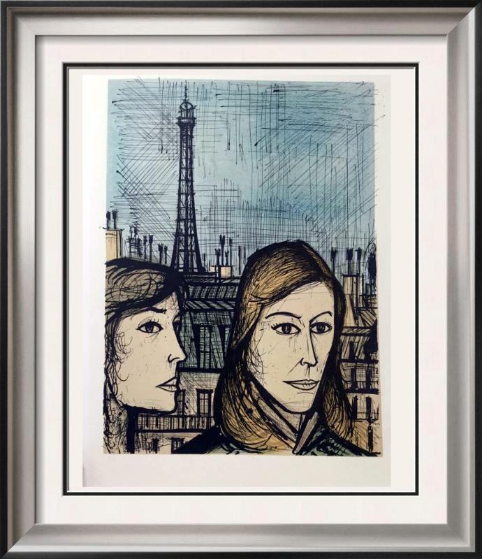 Bernard Buffet Parisians Full Color Print, Executed in: Artist Name: Bernard Buffet | Title of Art: Plate Nineteen Parisians | Medium: Full Color Print, Executed in November 1967 on press of Fernand Moulet, Paris, France printed on velin Acropole by Papete