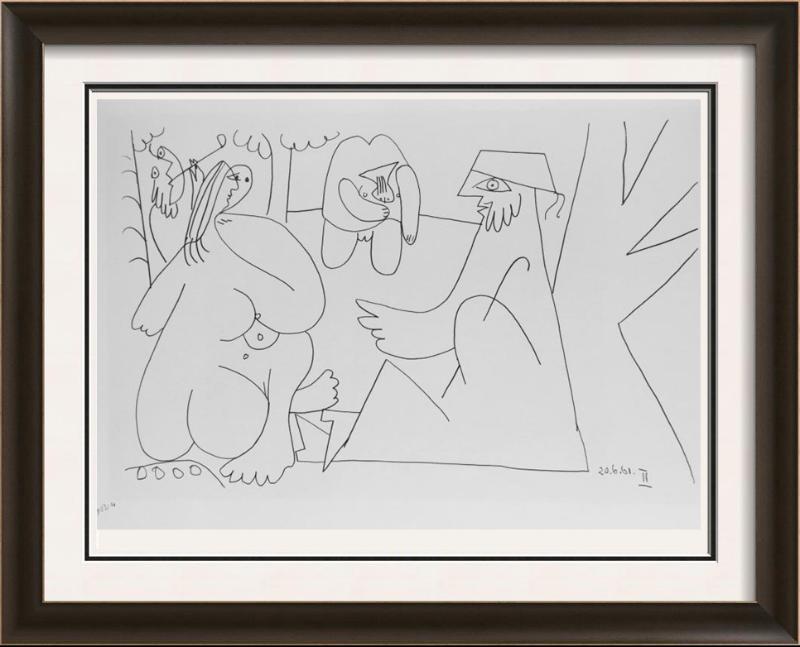 Pablo Picasso Black & White Print # 60254: Pablo Picasso | Title of Art: Black & White Print # 60254 | Medium: Fine Art Book Plate, Published 1963 Editions Cercle d'Art, Paris. Reproductions printed in France | Edition #: N/A | Unframed Size: