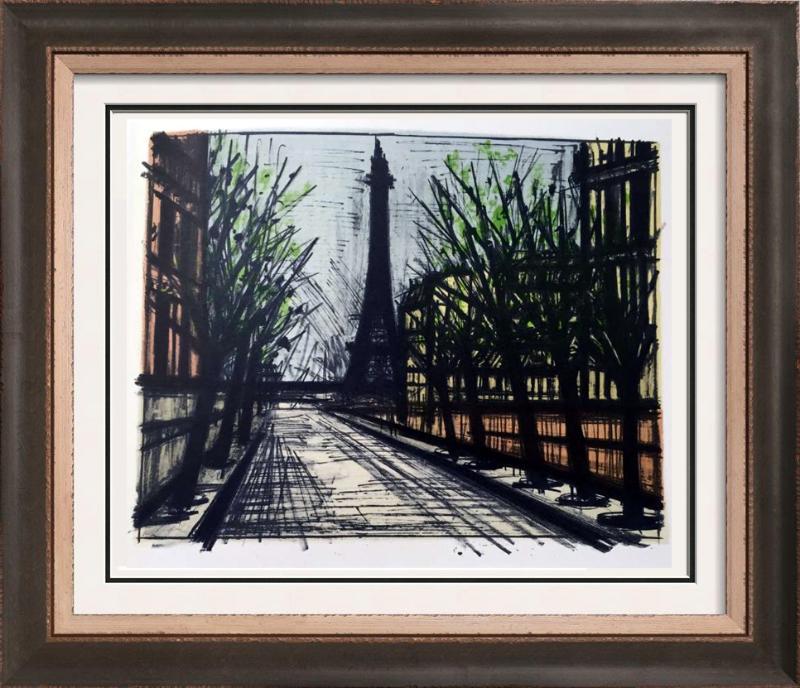 Bernard Buffet Paris La Tour Eiffel Full Color Print,: Artist Name: Bernard Buffet | Title of Art: Plate Thirty Eight Paris La Tour Eiffel | Medium: Full Color Print, Executed in November 1967 on press of Fernand Moulet, Paris, France printed on velin Acr