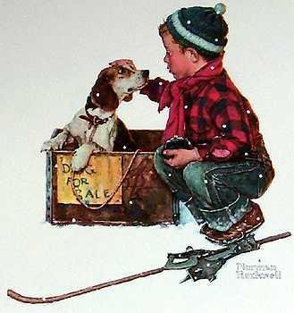 ROCKWELL BOY & DOG GREAT ART FANTASTIC VALUE
