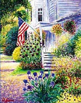IMPRESSIONISTIC AMERICAN FLAG NANTUCKET CANVAS