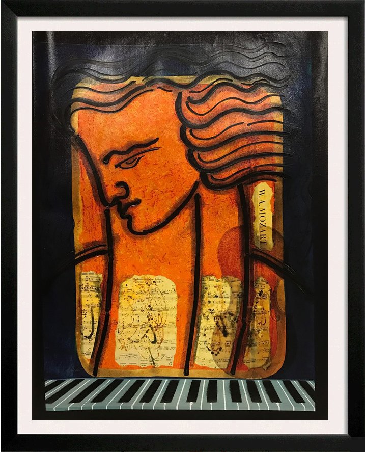 Mozart Hand Signed Original Painting 40x30 Canvas (1 of 1)