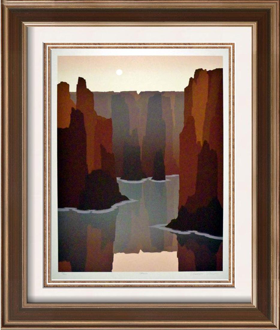 Southwestern Style Abstract Art Canyon Ltd Ed Sale: Robert Wilson | Title Of Art: Chasm | Medium: Hand Signed By The Artist Lithograph On Paper | Edition Size: 26/300 | Unframed Size: 32X25 Inches | Framed Size: Unframed | Value: $ 850
