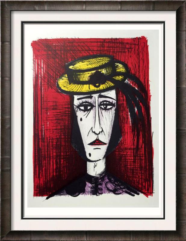 Bernard Buffet In Fancy Dress & Rita B/W Full Color: Artist Name: Bernard Buffet | Title of Art: Plates Twenty Seven & Twenty Eight In Fancy Dress & Rita B/W | Medium: Full Color Print, Executed in November 1967 on press of Fernand Moulet, Paris, France