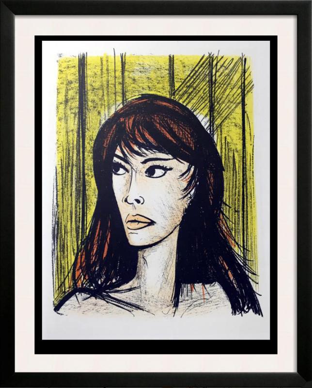 Bernard Buffet Rita Full Color Print, Executed in: Artist Name: Bernard Buffet | Title of Art: Plate Twenty Nine Rita | Medium: Full Color Print, Executed in November 1967 on press of Fernand Moulet, Paris, France printed on velin Acropole by Papeteri