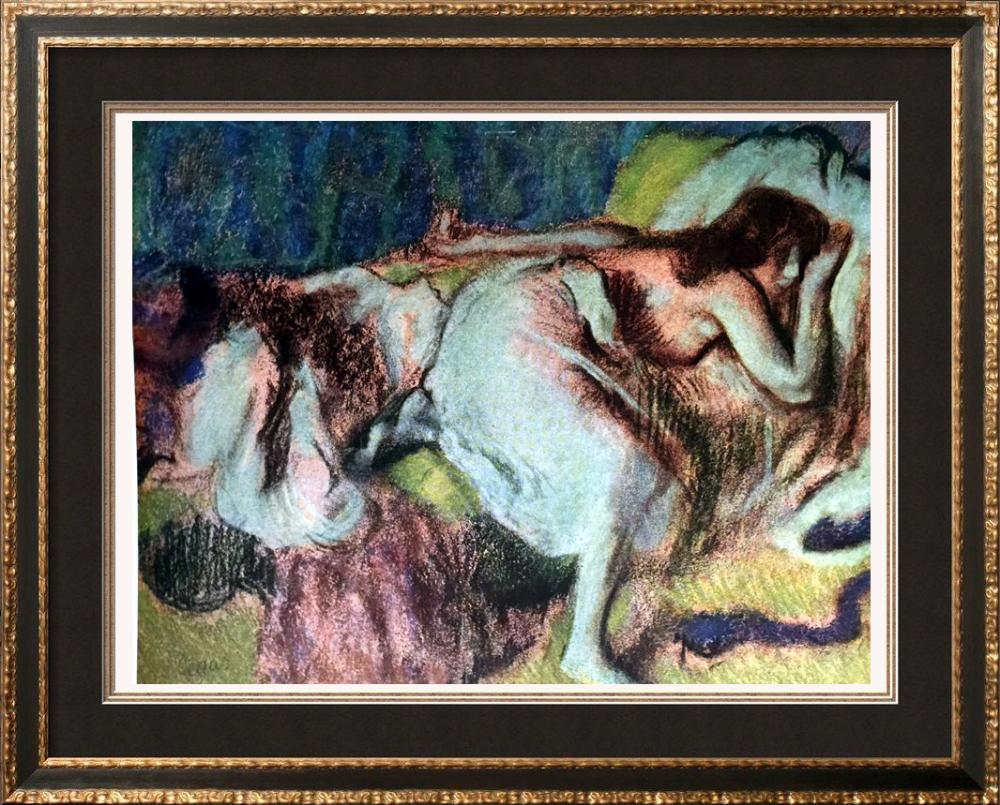 Edgar-Hilaire-Germain Degas Repose c.1893 Fine Art: Artist Name: Edgar-Hilaire-Germain Degas | Title of Art: (Plate Sixteen) Repose c.1893 | Medium: Fine Art Print from Museum Artist | Signed in Plate & Unnumbered | Art Size: Approx 8 x 10 | Offered Un