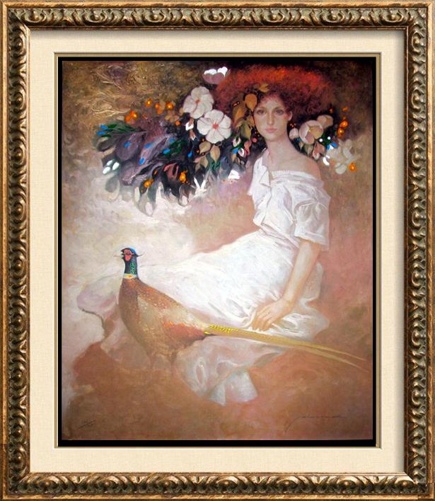 Felix Mas Serena Limited Edition Art Deco Earth Tone: Felix Mas | Title Of Art: Serena | Medium: Hand Signed By The Artist Serigraph On Paper | Edition Size: Limited | Unframed Size: 31 X 25 Inches | Framed Size: 42 X 36 Inches | Value: $ 1200