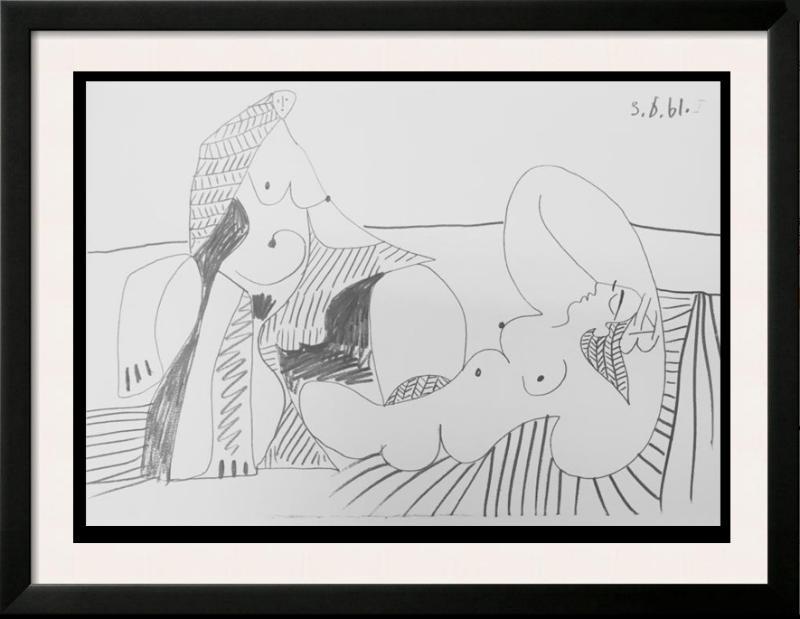 Pablo Picasso Double Sided Black & White Print # 60229: Pablo Picasso | Title of Art: Double Sided Black & White Print # 60229 & 60231 | Medium: Fine Art Book Plate, Published 1963 Editions Cercle d'Art, Paris. Reproductions printed in France | Edition #:
