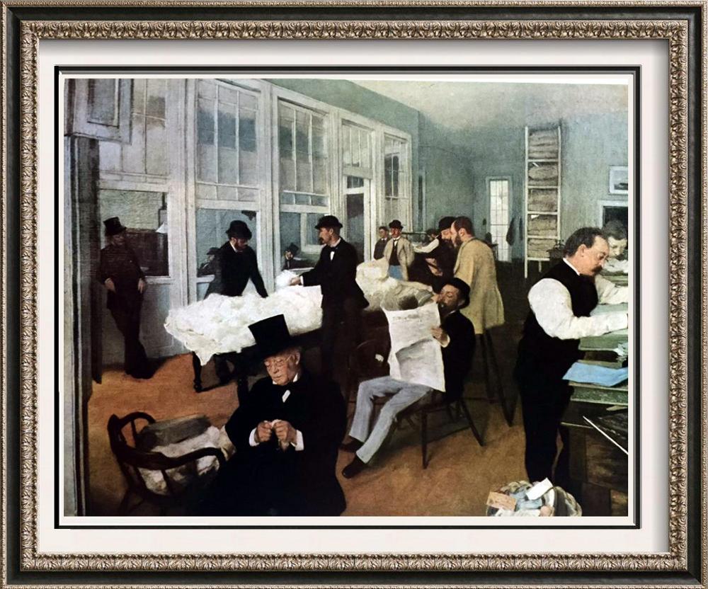 Edgar-Hilaire-Germain Degas The Cotton Market, New: Artist Name: Edgar-Hilaire-Germain Degas | Title of Art: (Plate Six) The Cotton Market, New Orleans c.1873 | Medium: Fine Art Print from Museum Artist | Unsigned & Unnumbered | Art Size: Approx 8 x 10