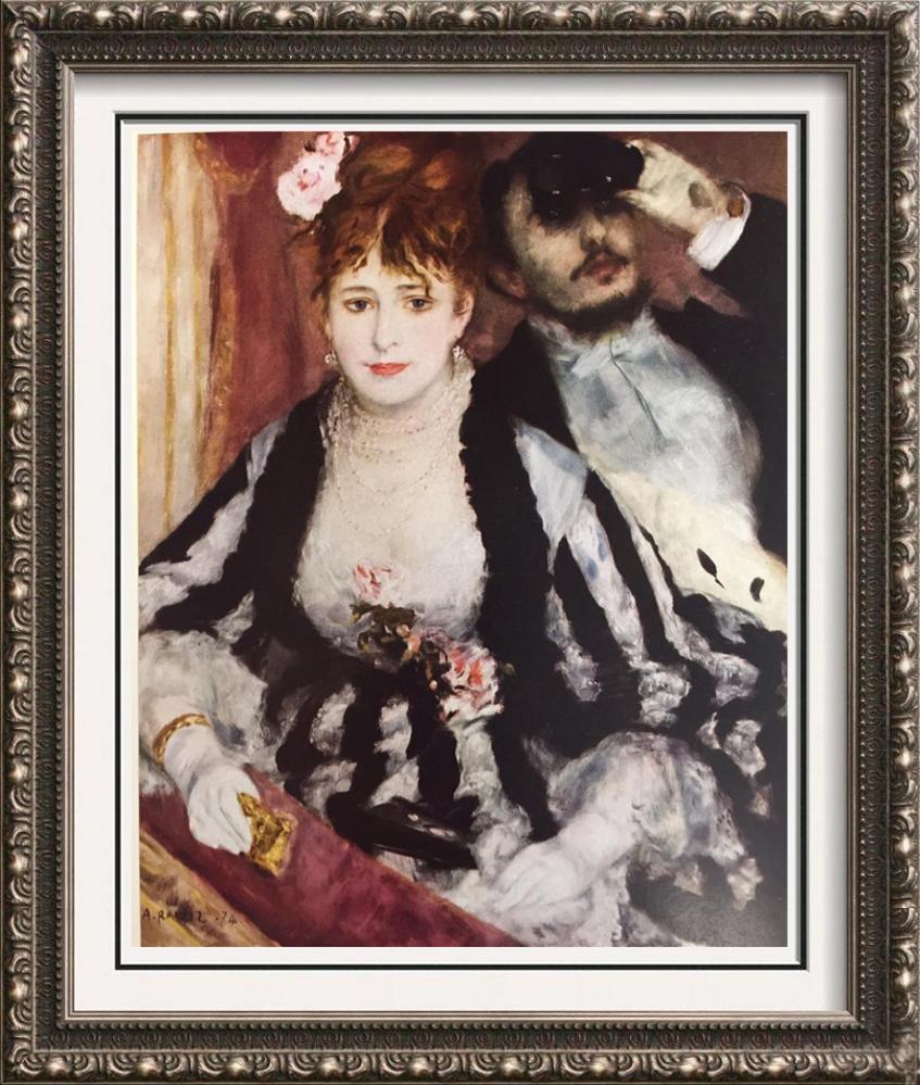 Pierre Auguste Renoir The Loge c.1874 Fine Art Print: Artist Name: Pierre Auguste Renoir | Title of Art: (Plate Six) The Loge c.1874 | Medium: Fine Art Print | Signed in Plate & Unnumbered | Art Size: Approx 8 x 10 | Offered Unframed. Framing presentatio